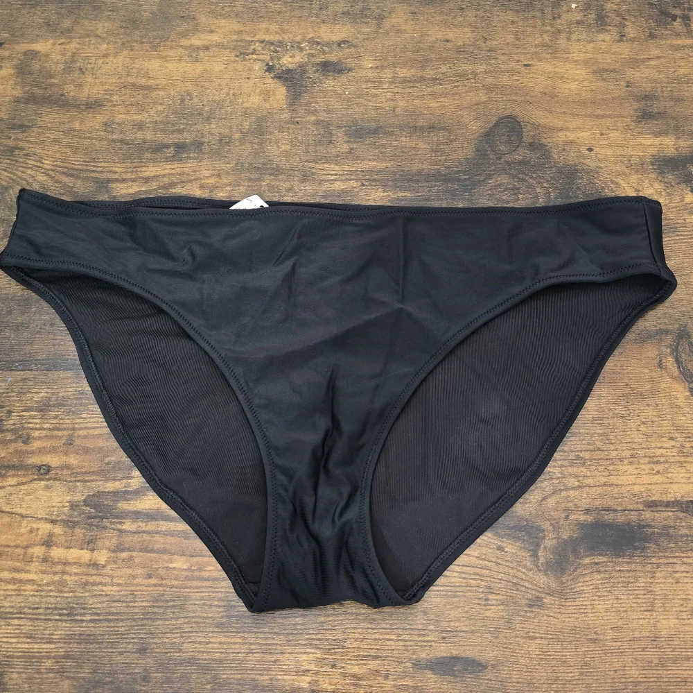 Aerie Black Full Coverage Bikini Swim Bottom Size XL